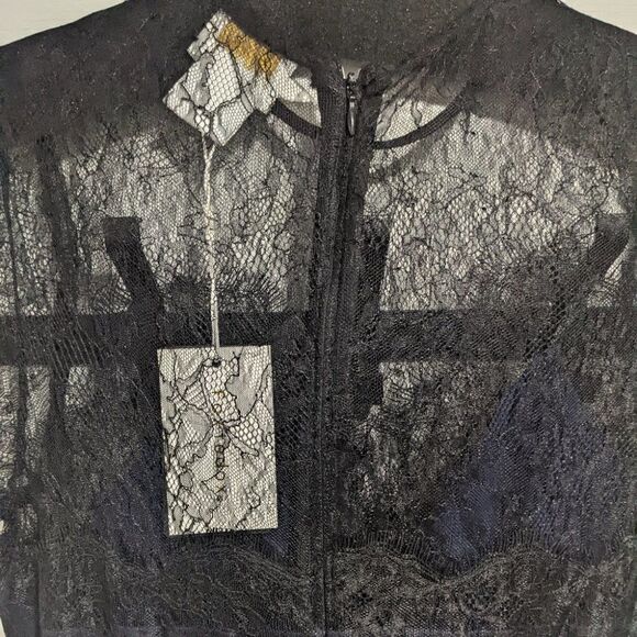 Nwt Foxiedox | Nixie Lace Wide Leg Illusion Neck Jumpsuit - Picture 9 of 15